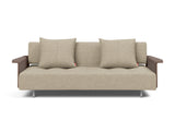 Long Horn D.E.L. sovesofa med armlæn i 356 Taura Sand, set forfra