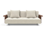 Long Horn D.E.L. sovesofa med armlæn i 357 Taura Off White, set forfra