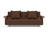 Long Horn D.E.L. sovesofa med armlæn i 359 Taura Cappuccino, set forfra