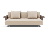 Long Horn D.E.L. sovesofa med armlæn i 410 Esina Almond, set forfra