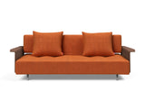 Long Horn D.E.L. sovesofa med armlæn i 412 Esina Rust Orange, set forfra