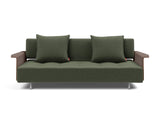 Long Horn D.E.L. sovesofa med armlæn i 413 Esina Olive Green, set forfra