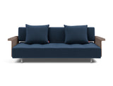 Long Horn D.E.L. sovesofa med armlæn i 414 Esina Indigo Blue, set forfra