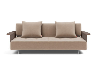 Long Horn D.E.L. sovesofa med armlæn i 417 Esina Mocha, set forfra