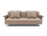 Long Horn D.E.L. sovesofa med armlæn i 417 Esina Mocha, set forfra