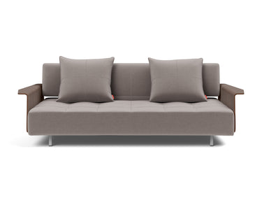 Long Horn D.E.L. sovesofa med armlæn i 418 Esina Truffle, set forfra