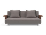 Long Horn D.E.L. sovesofa med armlæn i 521 Mixed Dance Grey, set forfra