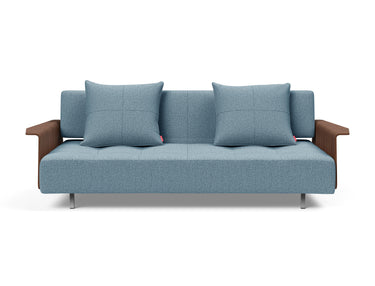 Long Horn D.E.L. sovesofa med armlæn i 525 Mixed Dance Light Blue, set forfra