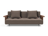 Long Horn D.E.L. sovesofa med armlæn i 530 Bouclé Taupe, set forfra