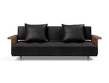 Long Horn D.E.L. sovesofa med armlæn i 550 Faunal Black, set forfra