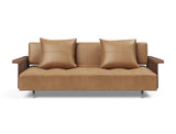 Long Horn D.E.L. sovesofa med armlæn i 551 Faunal Brown, set forfra