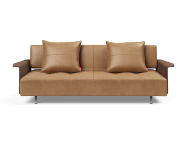 Long Horn D.E.L. sovesofa med armlæn i 551 Faunal Brown, set forfra