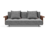 Long Horn D.E.L. sovesofa med armlæn i 563 Twist Charcoal, set forfra