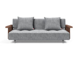Long Horn D.E.L. sovesofa med armlæn i 565 Twist Granite, set forfra