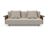 Long Horn D.E.L. sovesofa med armlæn i 579 Kenya Gravel, set forfra