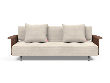 Long Horn D.E.L. sovesofa med armlæn i 594 Corduroy Ivory, set forfra