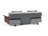 Long Horn D.E.L. sovesofa med armlæn i 565 Twist Granite, set skråt bagfra