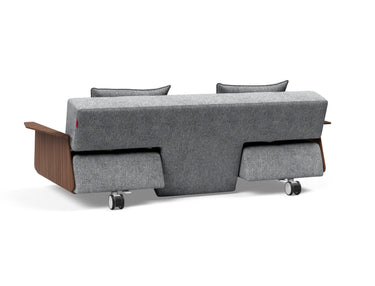 Long Horn D.E.L. sovesofa med armlæn i 565 Twist Granite, set skråt bagfra