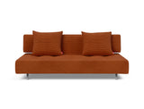 Long Horn D.E.L sovesofa i 595 Corduroy Burnt Orange, set forfra