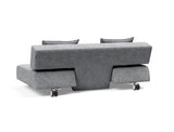 Long Horn D.E.L sovesofa i 565 Twist Granite, set skråt bagfra