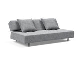 Long Horn D.E.L sovesofa i 565 Twist Granite, med ryglænet slået ned som daybed