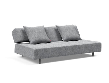 Long Horn D.E.L sovesofa i 565 Twist Granite, med ryglænet slået ned som daybed