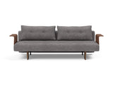 Recast Dark Styletto sovesofa med armlæn i 282 Avella Warm Grey, set forfra