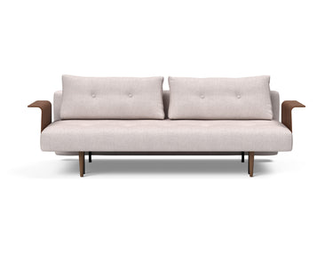 Recast Dark Styletto sovesofa med armlæn i 300 Weda Sand, set forfra