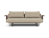 Recast Dark Styletto sovesofa med armlæn i 356 Taura Sand, set forfra