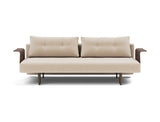 Recast Dark Styletto sovesofa med armlæn i 410 Esina Almond, set forfra