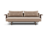 Recast Dark Styletto sovesofa med armlæn i 417 Esina Mocha, set forfra