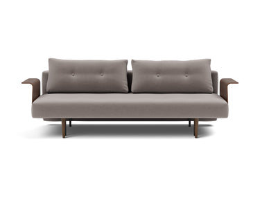 Recast Dark Styletto sovesofa med armlæn i 418 Esina Truffle, set forfra