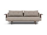 Recast Dark Styletto sovesofa med armlæn i 472 Yuveno Warm Grey, set forfra