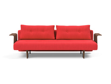 Recast Dark Styletto sovesofa med armlæn i 511 Elegance Red, set forfra