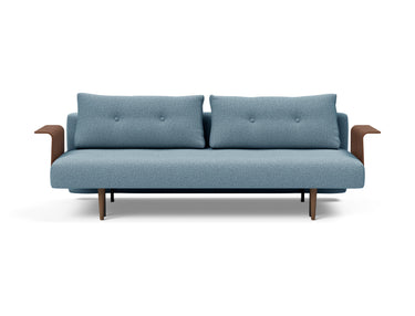 Recast Dark Styletto sovesofa med armlæn i 525 Mixed Dance Light Blue, set forfra