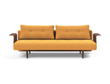 Recast Dark Styletto sovesofa med armlæn i 536 Bouclé Ochre, set forfra