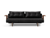 Recast Dark Styletto sovesofa med armlæn i 550 Faunal Black, set forfra
