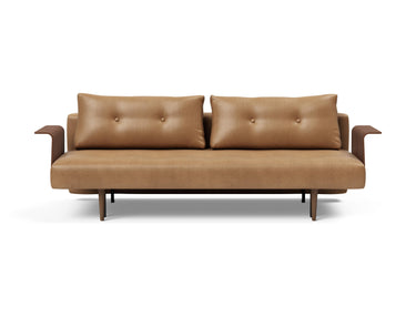 Recast Dark Styletto sovesofa med armlæn i 551 Faunal Brown, set forfra