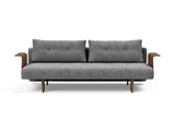 Recast Dark Styletto sovesofa med armlæn i 563 Twist Charcoal, set forfra