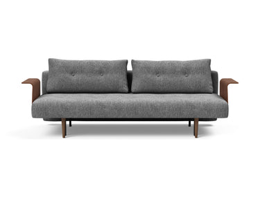 Recast Dark Styletto sovesofa med armlæn i 563 Twist Charcoal, set forfra