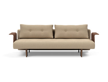 Recast Dark Styletto sovesofa med armlæn i 587 Phobos Mocha, set forfra