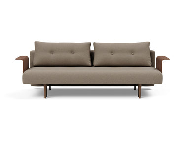 Recast Dark Styletto sovesofa med armlæn i 850 Mahoga Caramel, set forfra