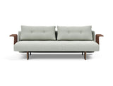 Recast Dark Styletto sovesofa med armlæn i 888 Mozart Slate Brown, set forfra