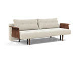 Recast Dark Styletto sovesofa med armlæn i 357 Taura Off White, set skråt forfra