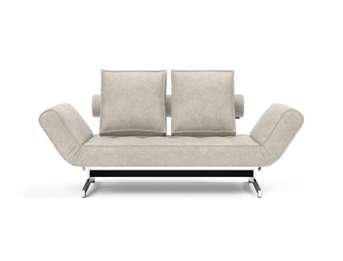 Ghia Chrome daybed i 280 Avella Sand, set forfra