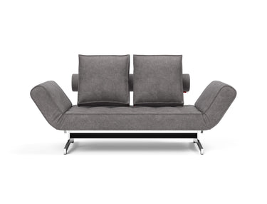 Ghia Chrome daybed i 282 Avella Warm Grey, set forfra