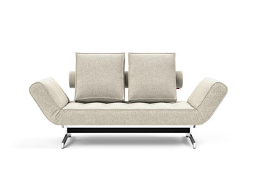 Ghia Chrome daybed i 357 Taura Off White, set forfra