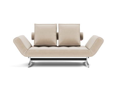 Ghia Chrome daybed i 410 Esina Almond, set forfra