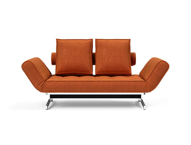 Ghia Chrome daybed i 412 Esina Rust Orange, set forfra