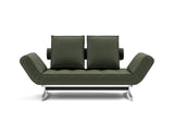 Ghia Chrome daybed i 413 Esina Olive Green, set forfra